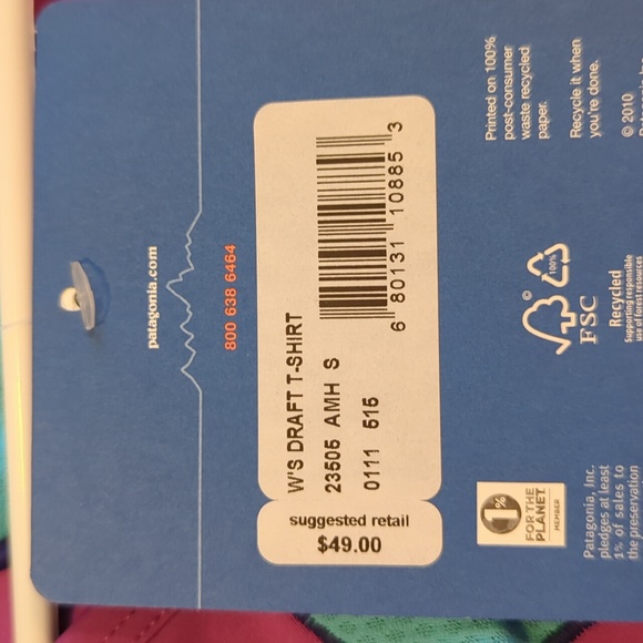 🆕️Patagonia Velocity Draft Slim Fit T-shirt With Pocket - Picture 6 of 7